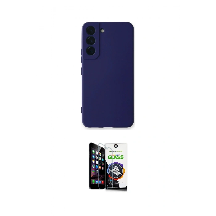 MARSİLYAN™- Galaxy S22 Plus Kılıf Ahenk Serisi - Şeffaf Temperli Cam Ekran Koruyucu