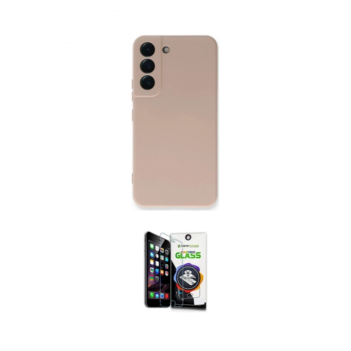 MARSİLYAN™- Galaxy S22 Plus Kılıf Ahenk Serisi - Şeffaf Temperli Cam Ekran Koruyucu