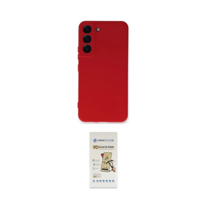 MARSİLYAN™- Galaxy S22 Plus Kılıf Ahenk Serisi - Siyah Mat Seramik Nano Ekran Koruyucu