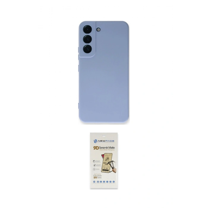MARSİLYAN™- Galaxy S22 Plus Kılıf Ahenk Serisi - Siyah Mat Seramik Nano Ekran Koruyucu