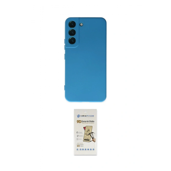 MARSİLYAN™- Galaxy S22 Plus Kılıf Ahenk Serisi - Siyah Mat Seramik Nano Ekran Koruyucu