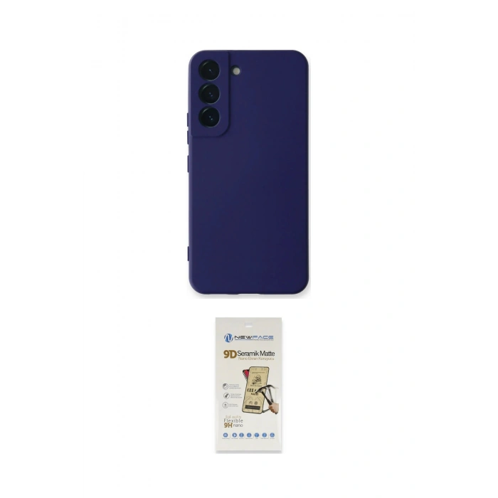 MARSİLYAN™- Galaxy S22 Plus Kılıf Ahenk Serisi - Siyah Mat Seramik Nano Ekran Koruyucu