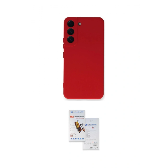 MARSİLYAN™- Galaxy S22 Plus Kılıf Ahenk Serisi - Siyah Seramik Nano Ekran Koruyucu