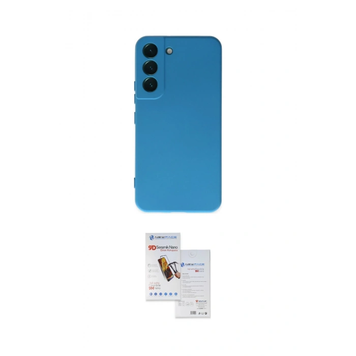 MARSİLYAN™- Galaxy S22 Plus Kılıf Ahenk Serisi - Siyah Seramik Nano Ekran Koruyucu