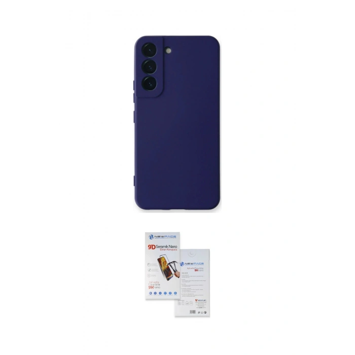 MARSİLYAN™- Galaxy S22 Plus Kılıf Ahenk Serisi - Siyah Seramik Nano Ekran Koruyucu