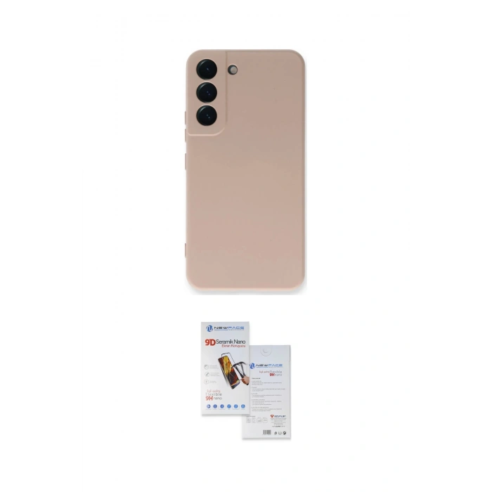 MARSİLYAN™- Galaxy S22 Plus Kılıf Ahenk Serisi - Siyah Seramik Nano Ekran Koruyucu