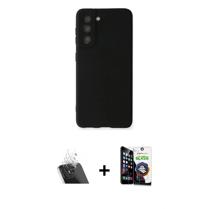 MARSİLYAN™- Galaxy S22 Plus Kılıf Kozmos Yansıma Özel Seri - Şeffaf Temperli Cam Ekran Koruyucu + Kamera Lens Koruma Cam - SF