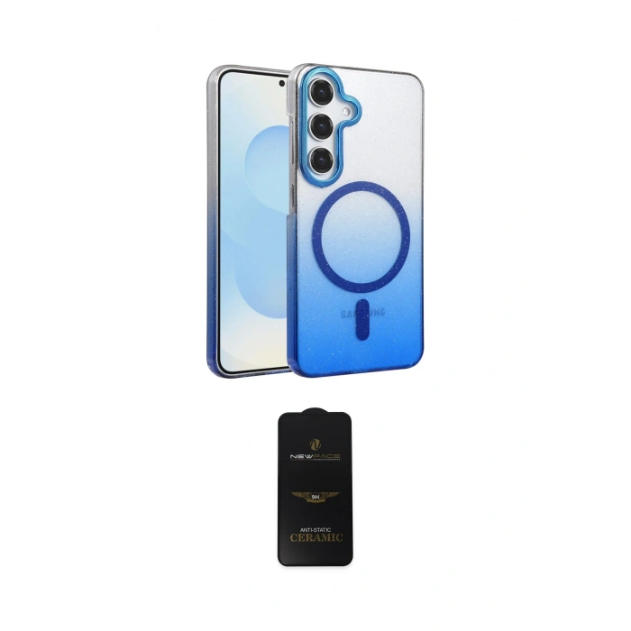 MARSİLYAN™- Galaxy S23 FE Kılıf Ahenk Doku Özel Seri - Siyah 6D Antistatik Mat Seramik Hayalet Nano Ekran Koruyucu