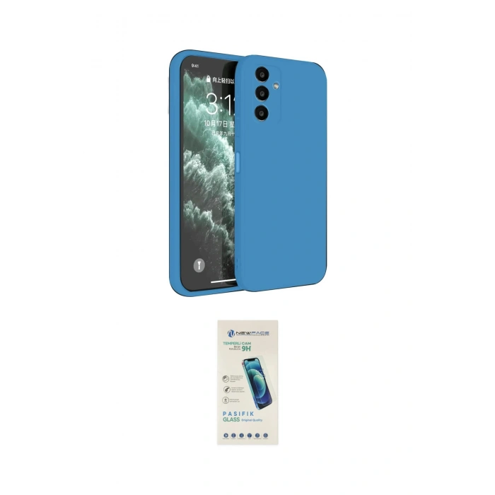 MARSİLYAN™- Galaxy S23 FE Kılıf Kozmos Yansıma Özel Seri - Şeffaf Pasifik Cam Ekran Koruyucu