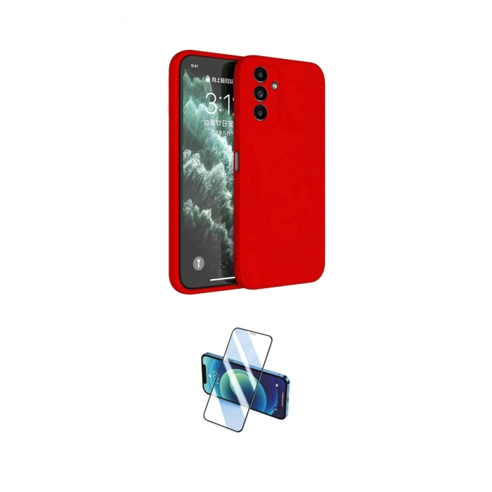 MARSİLYAN™- Galaxy S23 FE Kılıf Kozmos Yansıma Özel Seri - Siyah 3D Antistatik Cam Ekran Koruyucu