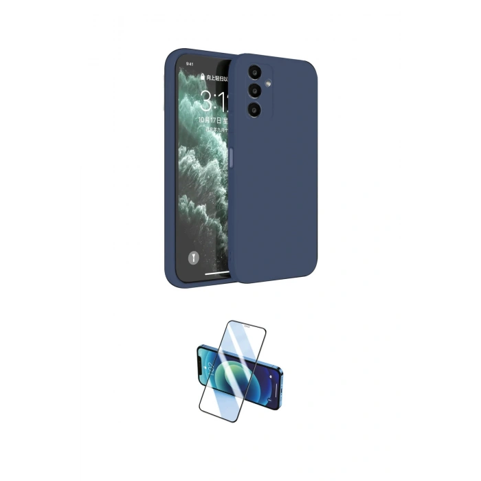 MARSİLYAN™- Galaxy S23 FE Kılıf Kozmos Yansıma Özel Seri - Siyah 3D Antistatik Cam Ekran Koruyucu