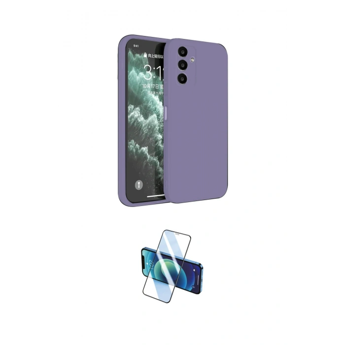 MARSİLYAN™- Galaxy S23 FE Kılıf Kozmos Yansıma Özel Seri - Siyah 3D Antistatik Cam Ekran Koruyucu