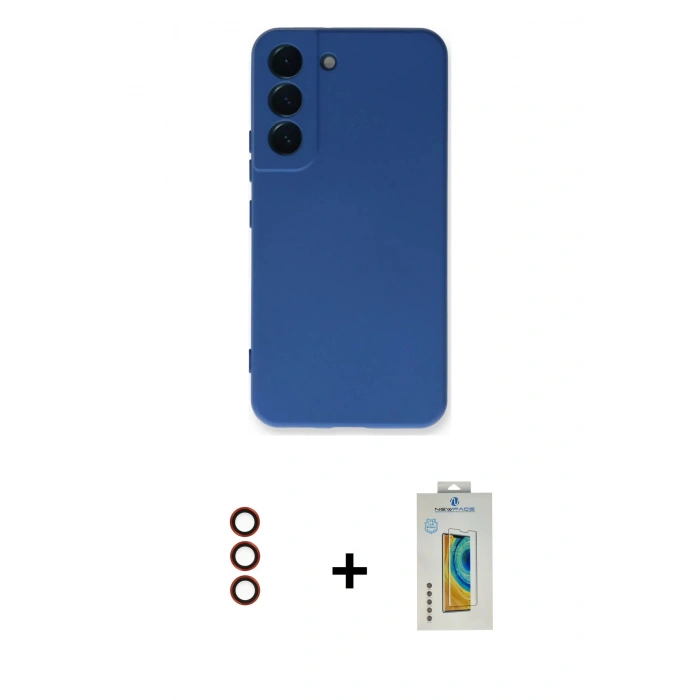 MARSİLYAN™- Galaxy S23 Kılıf Ahenk Serisi - Şeffaf Polymer Nano Ekran Koruyucu + Metal Kamera Lens - KI