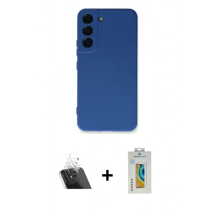 MARSİLYAN™- Galaxy S23 Kılıf Ahenk Serisi - Şeffaf Polymer Nano Ekran Koruyucu + Kamera Lens Koruma Cam - SF