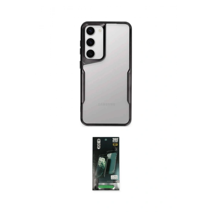 MARSİLYAN™- Galaxy S23 Kılıf Akış Çizgi Koleksiyonu - Şeffaf 360 Full Body Arka Koruyucu