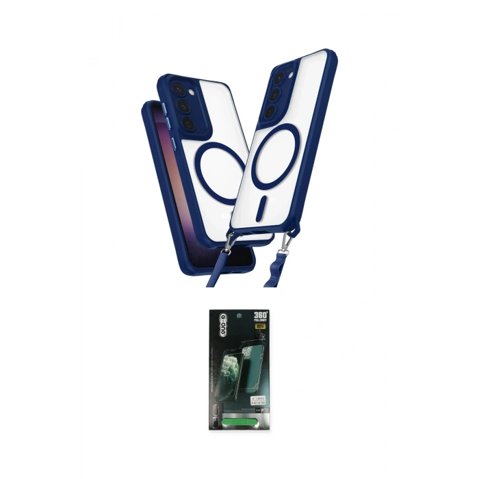 MARSİLYAN™- Galaxy S23 Kılıf Atlas Doku Koleksiyonu - Şeffaf 360 Full Body Arka Koruyucu