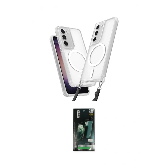 MARSİLYAN™- Galaxy S23 Kılıf Atlas Doku Koleksiyonu - Şeffaf 360 Full Body Arka Koruyucu