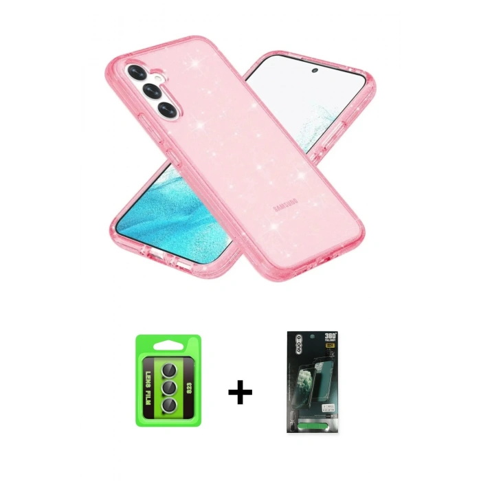 MARSİLYAN™- Galaxy S23 Kılıf Nova Asil Prime - Şeffaf 360 Full Body Arka Koruyucu + Raze Metal Kamera Lens - YL