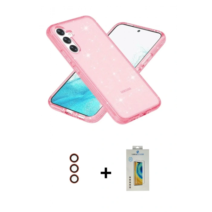 MARSİLYAN™- Galaxy S23 Kılıf Nova Asil Prime - Şeffaf Polymer Nano Ekran Koruyucu + Metal Kamera Lens - KI