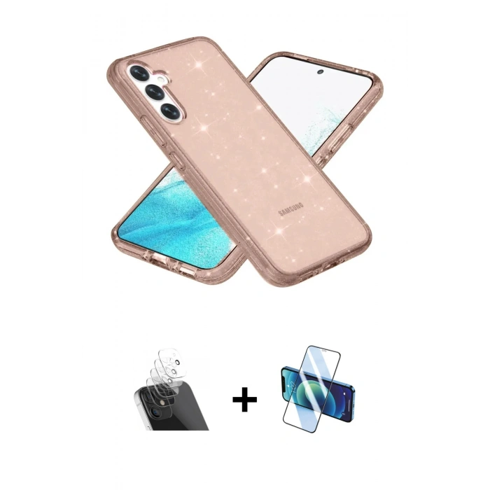 MARSİLYAN™- Galaxy S23 Kılıf Nova Asil Prime - Siyah 3D Antistatik Seramik Nano Ekran Koruyucu + Kamera Lens Koruma Cam - SF