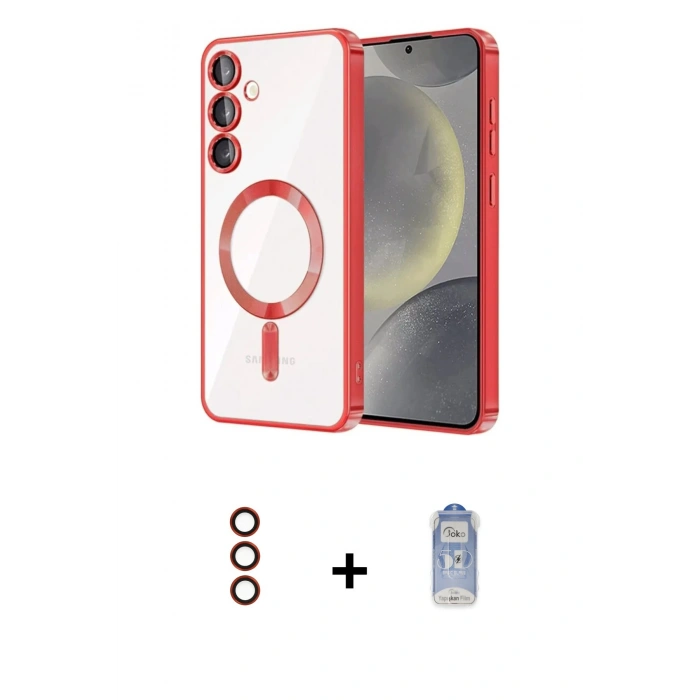 MARSİLYAN™- Galaxy S23 Kılıf Nova Işık Özel Seri - Siyah Joko Magic 5D Cam + Metal Kamera Lens - KI