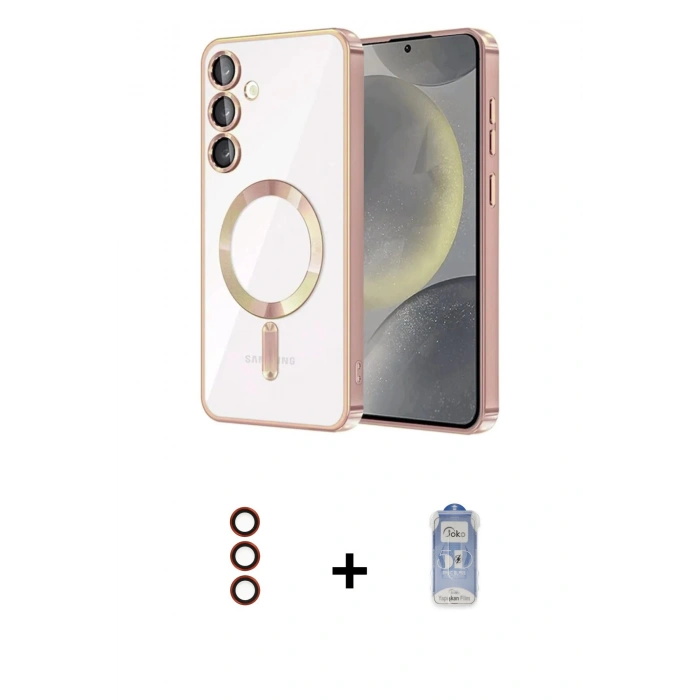 MARSİLYAN™- Galaxy S23 Kılıf Nova Işık Özel Seri - Siyah Joko Magic 5D Cam + Metal Kamera Lens - KI