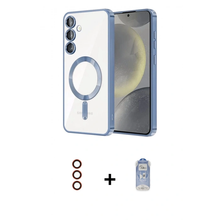 MARSİLYAN™- Galaxy S23 Kılıf Nova Işık Özel Seri - Siyah Joko Magic 5D Cam + Metal Kamera Lens - KI