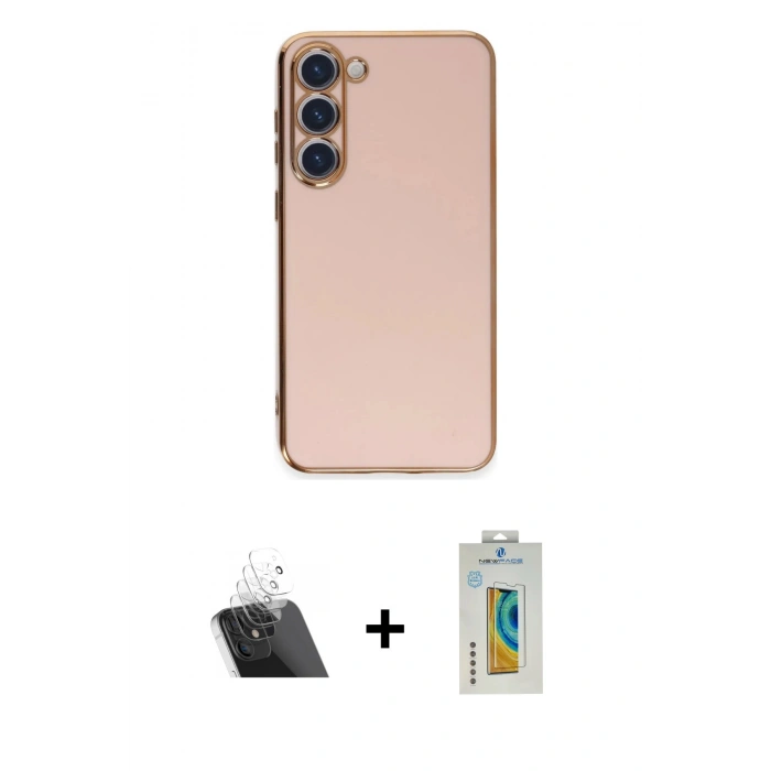 MARSİLYAN™- Galaxy S23 Kılıf Yankı Serisi - Şeffaf Polymer Nano Ekran Koruyucu + Kamera Lens Koruma Cam - SF