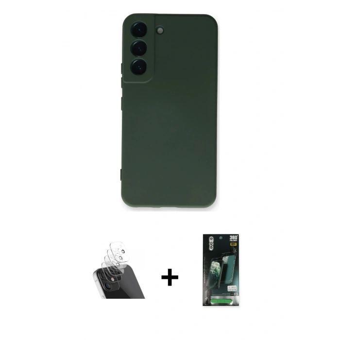 MARSİLYAN™- Galaxy S23 Plus Kılıf Ahenk Serisi - Şeffaf 360 Full Body Arka Koruyucu + Kamera Lens Koruma Cam - SF