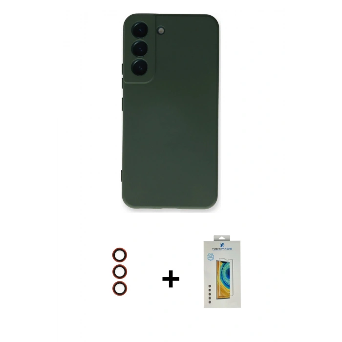 MARSİLYAN™- Galaxy S23 Plus Kılıf Ahenk Serisi - Şeffaf Polymer Nano Ekran Koruyucu + Metal Kamera Lens - KI