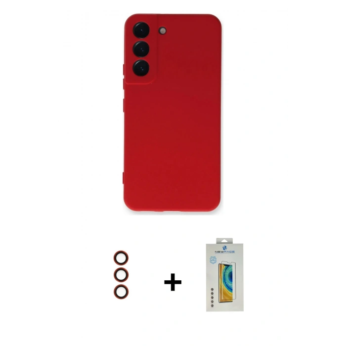 MARSİLYAN™- Galaxy S23 Plus Kılıf Ahenk Serisi - Şeffaf Polymer Nano Ekran Koruyucu + Metal Kamera Lens - KI