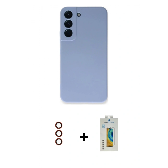 MARSİLYAN™- Galaxy S23 Plus Kılıf Ahenk Serisi - Şeffaf Polymer Nano Ekran Koruyucu + Metal Kamera Lens - KI