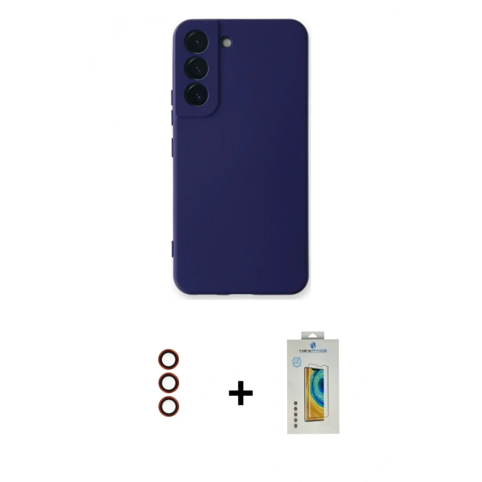 MARSİLYAN™- Galaxy S23 Plus Kılıf Ahenk Serisi - Şeffaf Polymer Nano Ekran Koruyucu + Metal Kamera Lens - KI