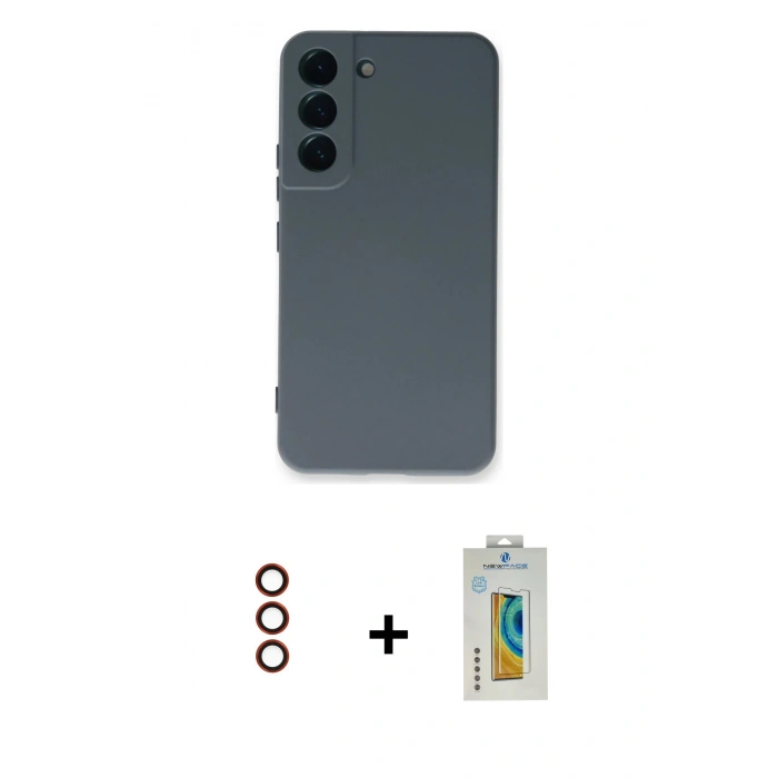 MARSİLYAN™- Galaxy S23 Plus Kılıf Ahenk Serisi - Şeffaf Polymer Nano Ekran Koruyucu + Metal Kamera Lens - KI