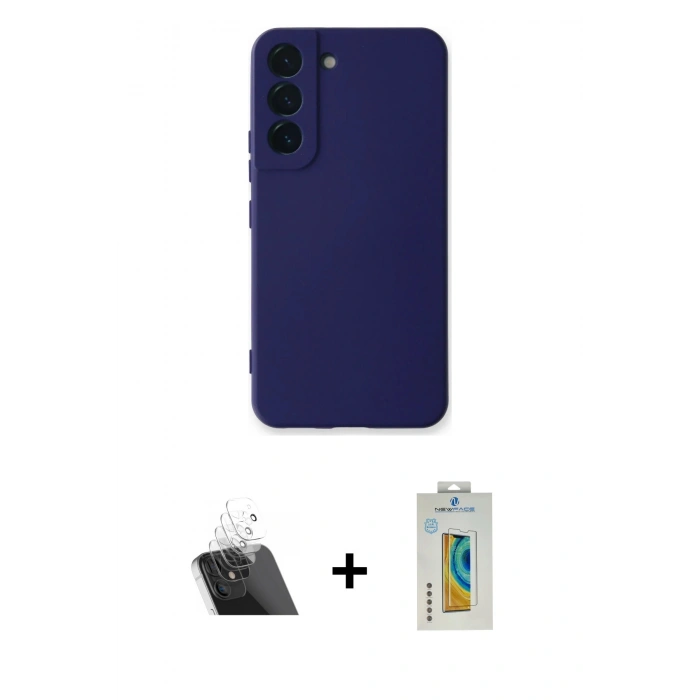 MARSİLYAN™- Galaxy S23 Plus Kılıf Ahenk Serisi - Şeffaf Polymer Nano Ekran Koruyucu + Kamera Lens Koruma Cam - SF