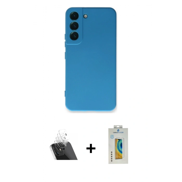 MARSİLYAN™- Galaxy S23 Plus Kılıf Ahenk Serisi - Şeffaf Polymer Nano Ekran Koruyucu + Kamera Lens Koruma Cam - SF