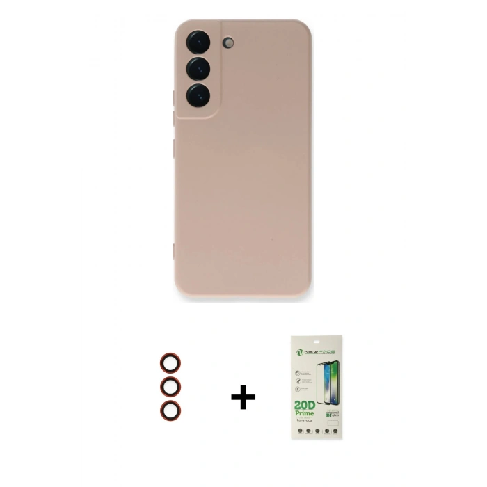 MARSİLYAN™- Galaxy S23 Plus Kılıf Ahenk Serisi - Siyah 20D Premium Cam Ekran Koruyucu + Metal Kamera Lens - KI