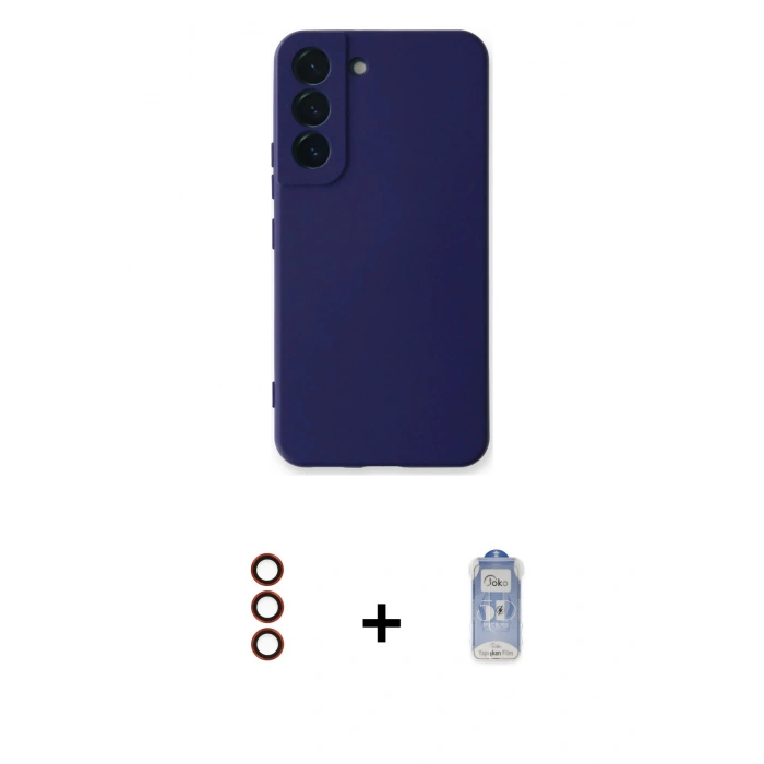 MARSİLYAN™- Galaxy S23 Plus Kılıf Ahenk Serisi - Siyah Joko Magic 5D Cam + Metal Kamera Lens - KI