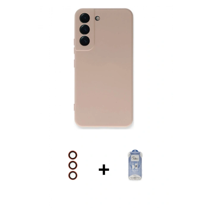 MARSİLYAN™- Galaxy S23 Plus Kılıf Ahenk Serisi - Siyah Joko Magic 5D Cam + Metal Kamera Lens - KI