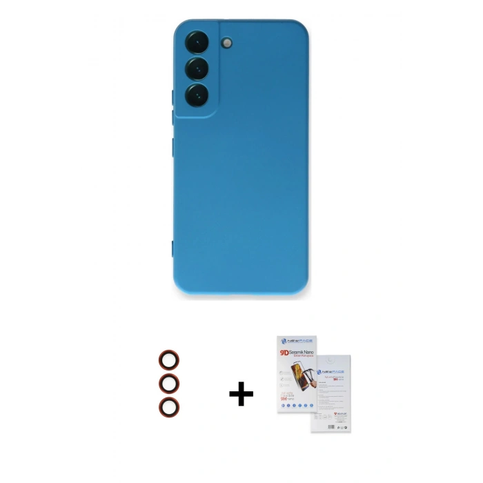MARSİLYAN™- Galaxy S23 Plus Kılıf Ahenk Serisi - Siyah Seramik Nano Ekran Koruyucu + Metal Kamera Lens - KI