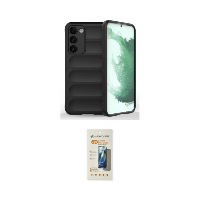 MARSİLYAN™- Galaxy S23 Plus Kılıf Atlas Koleksiyonu - Siyah 6D Mat Seramik Hayalet Nano Ekran Koruyucu