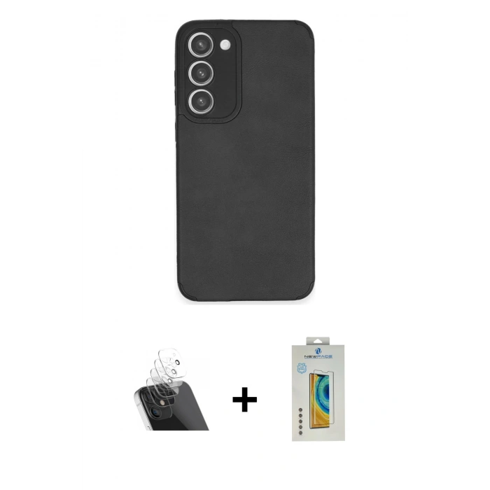 MARSİLYAN™- Galaxy S23 Plus Kılıf Doruk Asil Koleksiyonu - Şeffaf Polymer Nano Ekran Koruyucu + Kamera Lens Koruma Cam - SF