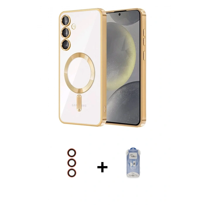 MARSİLYAN™- Galaxy S23 Plus Kılıf Nova Işık Özel Seri - Siyah Joko Magic 5D Cam + Metal Kamera Lens - KI
