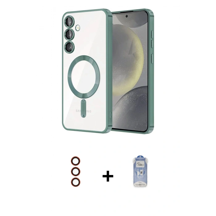 MARSİLYAN™- Galaxy S23 Plus Kılıf Nova Işık Özel Seri - Siyah Joko Magic 5D Cam + Metal Kamera Lens - KI