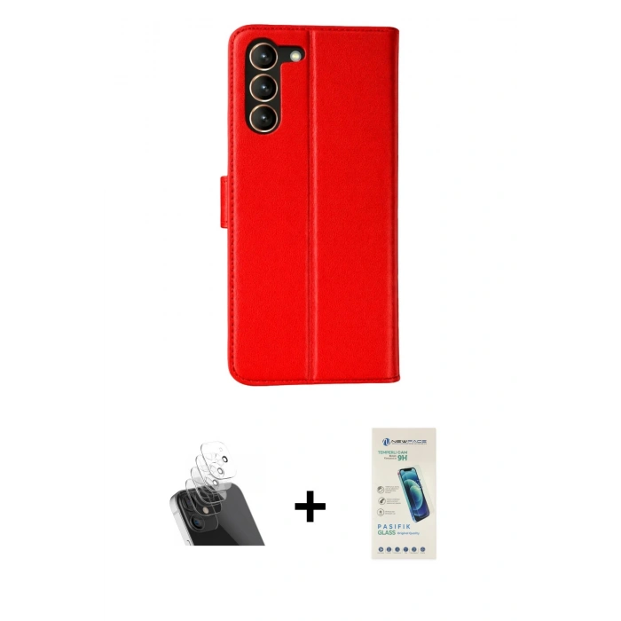MARSİLYAN™- Galaxy S23 Plus Kılıf Siluet Işık Serisi - Şeffaf Pasifik Cam Ekran Koruyucu + Kamera Lens Koruma Cam - SF