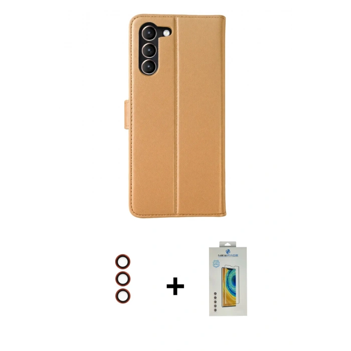MARSİLYAN™- Galaxy S23 Plus Kılıf Siluet Işık Serisi - Şeffaf Polymer Nano Ekran Koruyucu + Metal Kamera Lens - KI