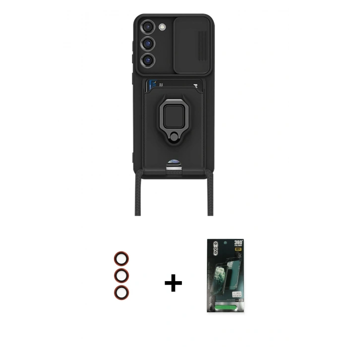 MARSİLYAN™- Galaxy S23 Plus Kılıf Vadi Form Prime - Şeffaf 360 Full Body Arka Koruyucu + Metal Kamera Lens - KI