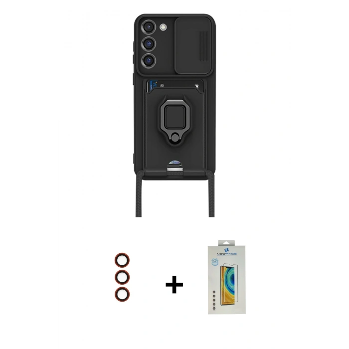 MARSİLYAN™- Galaxy S23 Plus Kılıf Vadi Form Prime - Şeffaf Polymer Nano Ekran Koruyucu + Metal Kamera Lens - KI