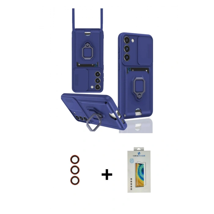 MARSİLYAN™- Galaxy S23 Plus Kılıf Vadi Form Prime - Şeffaf Polymer Nano Ekran Koruyucu + Metal Kamera Lens - KI