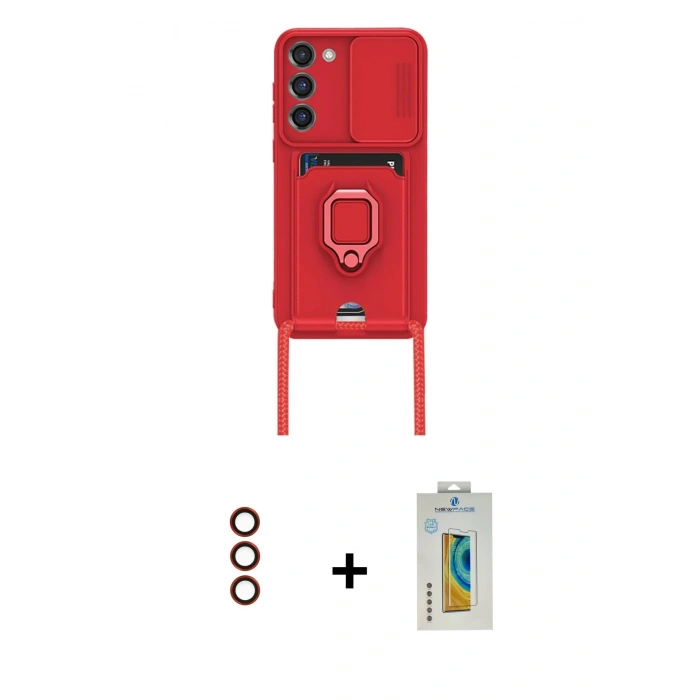 MARSİLYAN™- Galaxy S23 Plus Kılıf Vadi Form Prime - Şeffaf Polymer Nano Ekran Koruyucu + Metal Kamera Lens - KI